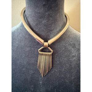 Vintage metal choker with fringe
